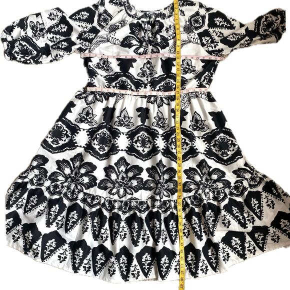 NEW CHICO’S Puff Sleeve Tiered Maxi Dress SZ 16 Pockets Poplin Floral Boho Beach - Picture 9 of 11